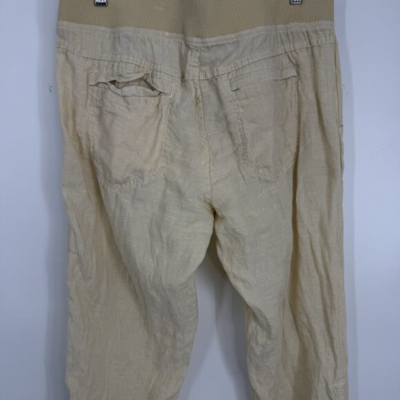 Toad & Co Lina Linen Pants Size Large Ivory Beige Pull on 32" Inseam - Picture 7 of 16